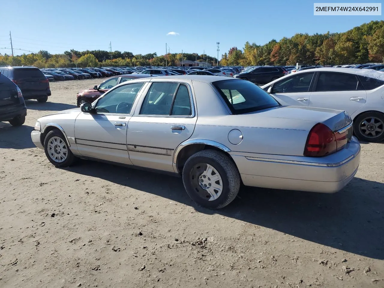 2004 Mercury Grand Marquis Gs VIN: 2MEFM74W24X642991 Lot: 75732164