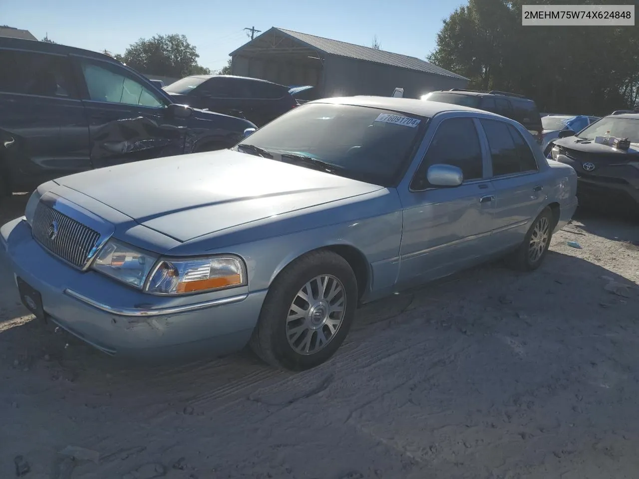 2004 Mercury Grand Marquis Ls VIN: 2MEHM75W74X624848 Lot: 76091704