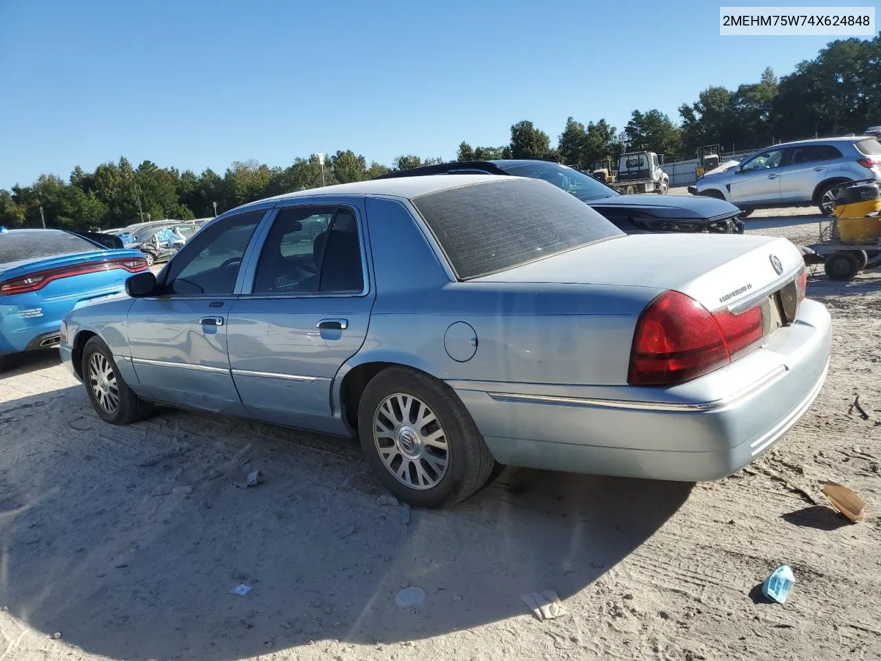 2004 Mercury Grand Marquis Ls VIN: 2MEHM75W74X624848 Lot: 76091704