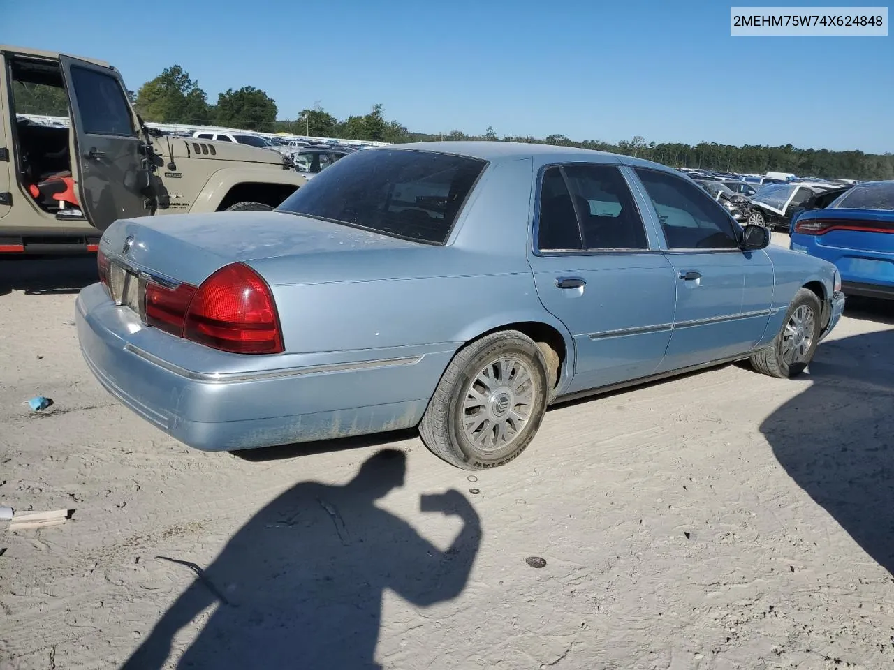 2004 Mercury Grand Marquis Ls VIN: 2MEHM75W74X624848 Lot: 76091704