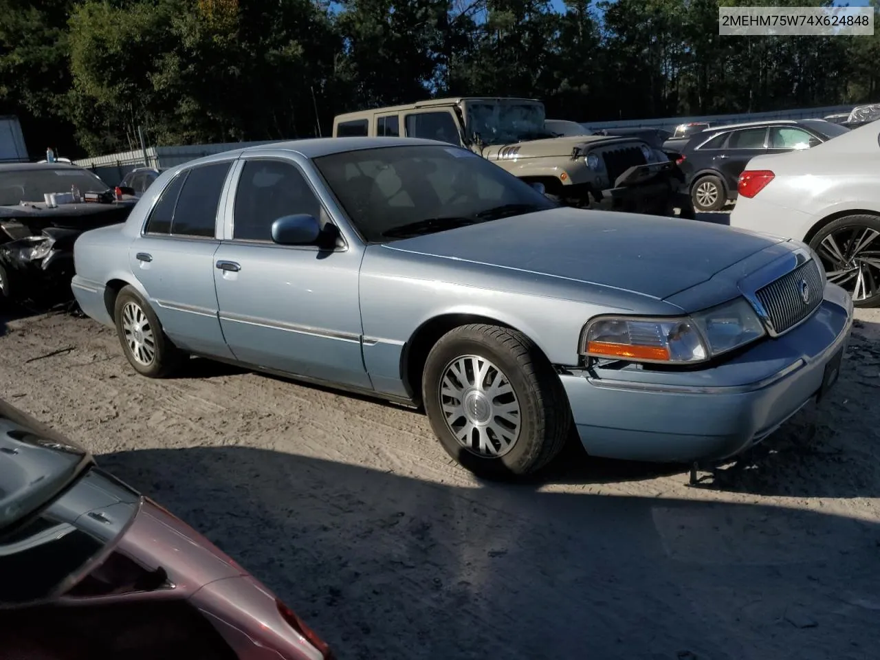 2004 Mercury Grand Marquis Ls VIN: 2MEHM75W74X624848 Lot: 76091704