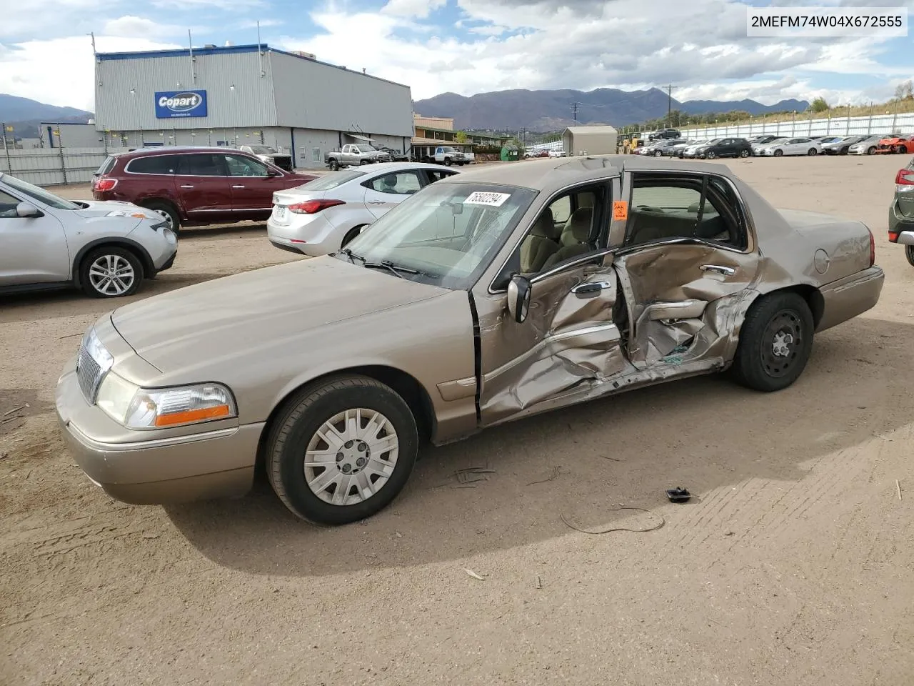 2004 Mercury Grand Marquis Gs VIN: 2MEFM74W04X672555 Lot: 76502294