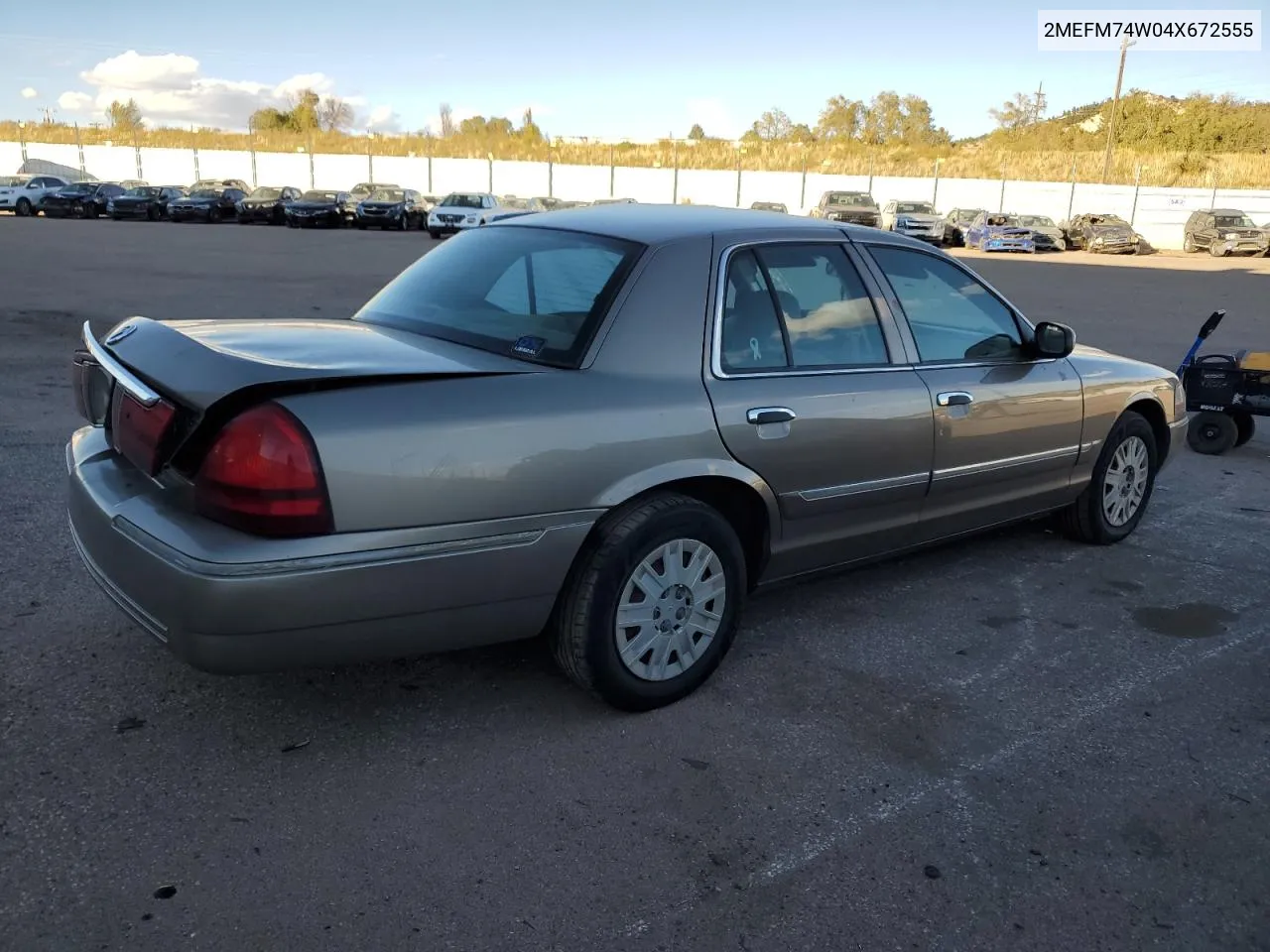 2004 Mercury Grand Marquis Gs VIN: 2MEFM74W04X672555 Lot: 76502294