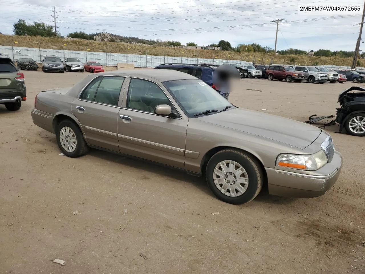 2004 Mercury Grand Marquis Gs VIN: 2MEFM74W04X672555 Lot: 76502294