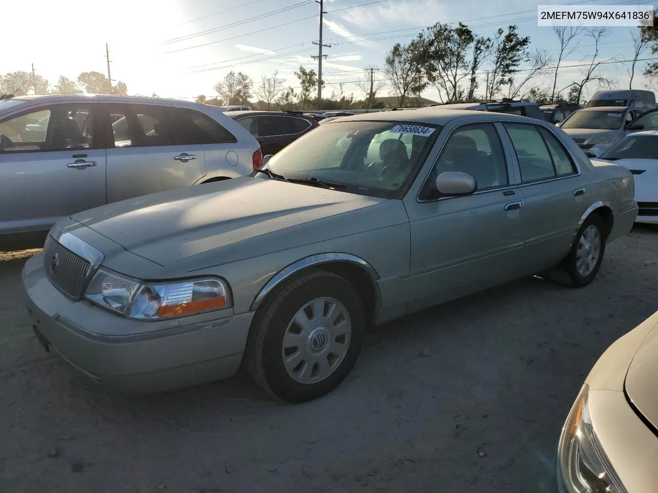 2004 Mercury Grand Marquis Ls VIN: 2MEFM75W94X641836 Lot: 76658634