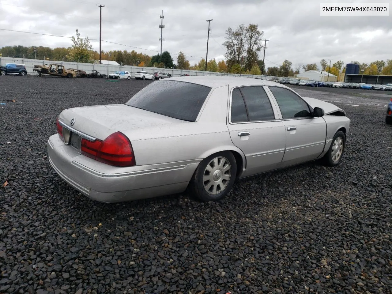 2004 Mercury Grand Marquis Ls VIN: 2MEFM75W94X643070 Lot: 78209494