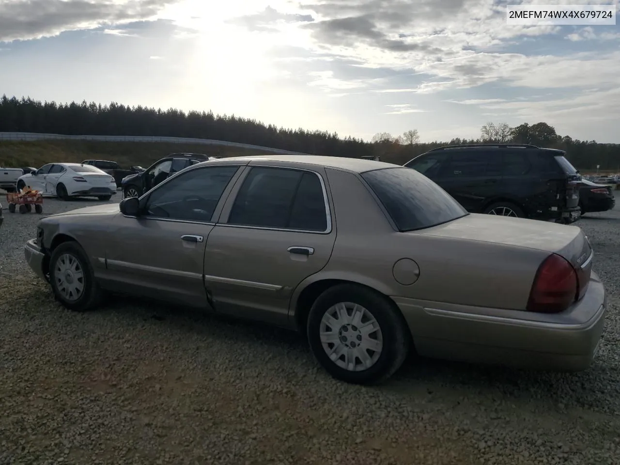 2004 Mercury Grand Marquis Gs VIN: 2MEFM74WX4X679724 Lot: 78370134