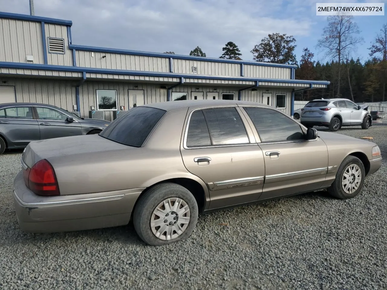 2004 Mercury Grand Marquis Gs VIN: 2MEFM74WX4X679724 Lot: 78370134