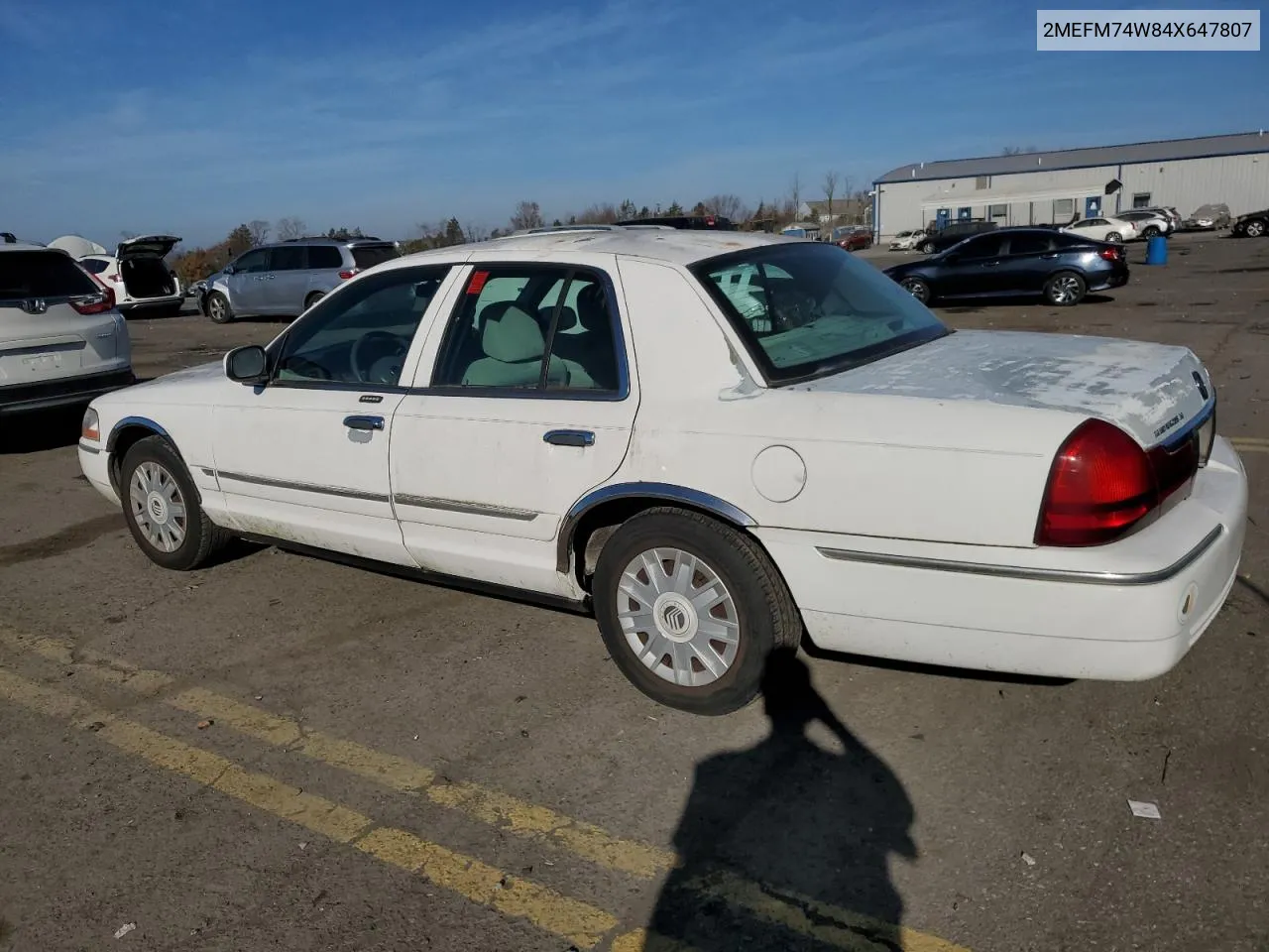 2004 Mercury Grand Marquis Gs VIN: 2MEFM74W84X647807 Lot: 78411764