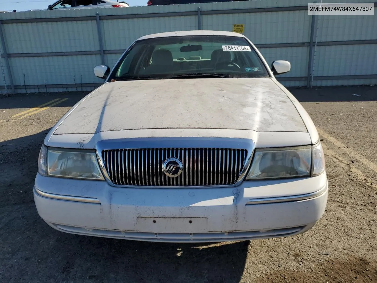 2004 Mercury Grand Marquis Gs VIN: 2MEFM74W84X647807 Lot: 78411764