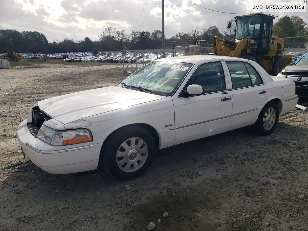 2004 Mercury Grand Marquis Ls VIN: 2MEHM75W24X694158 Lot: 79257254