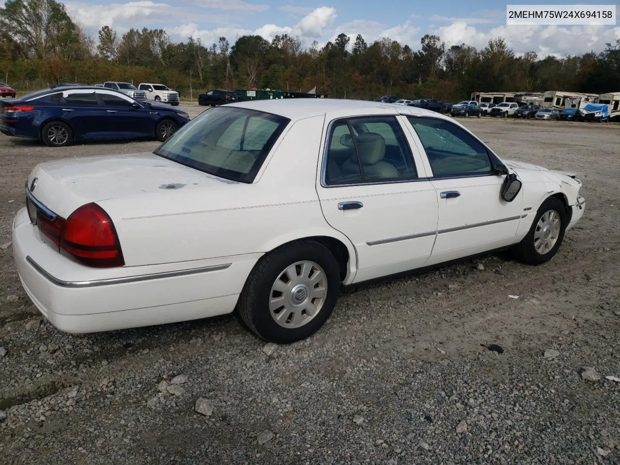 2004 Mercury Grand Marquis Ls VIN: 2MEHM75W24X694158 Lot: 79257254