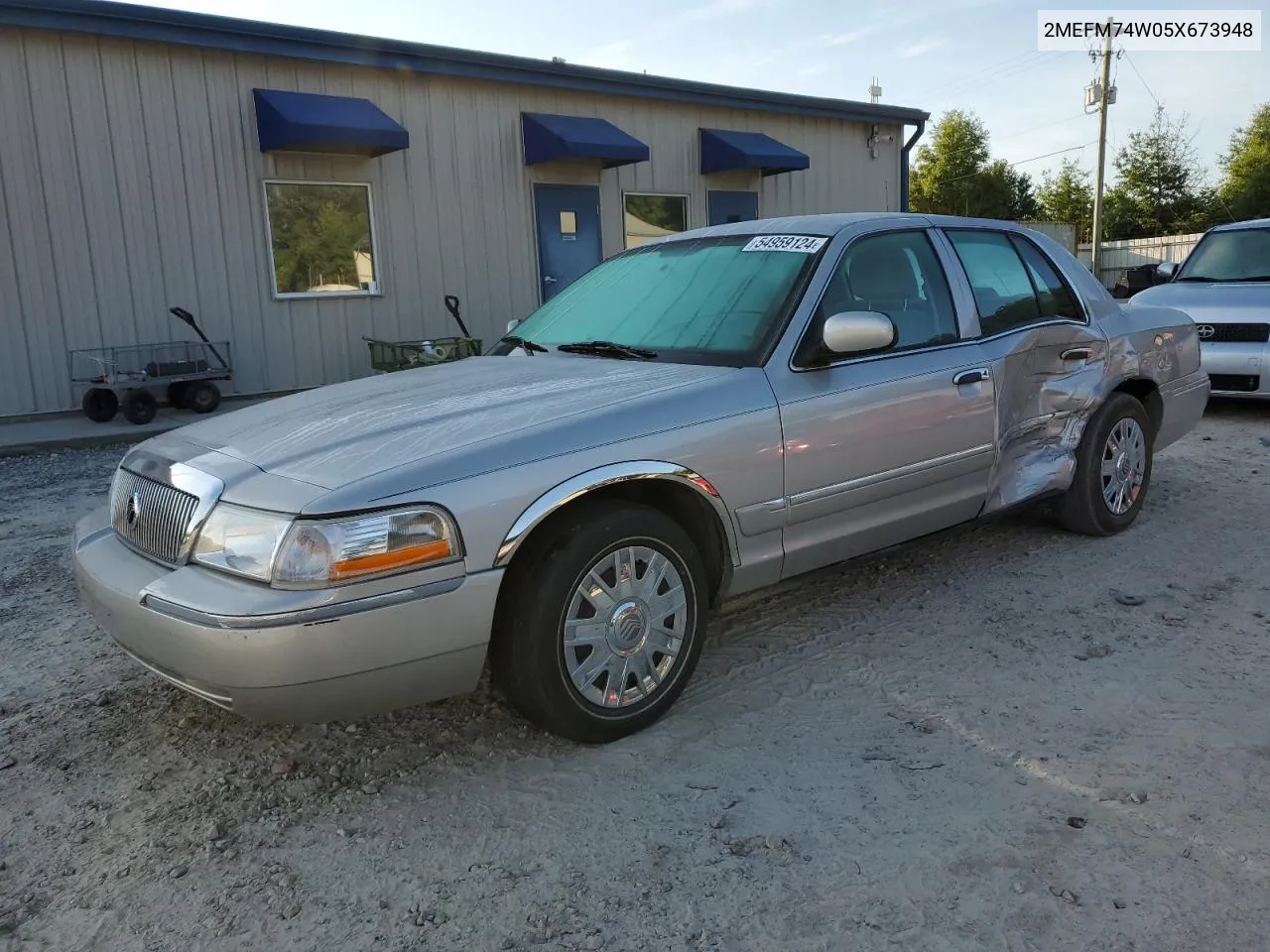 2005 Mercury Grand Marquis Gs VIN: 2MEFM74W05X673948 Lot: 54959124