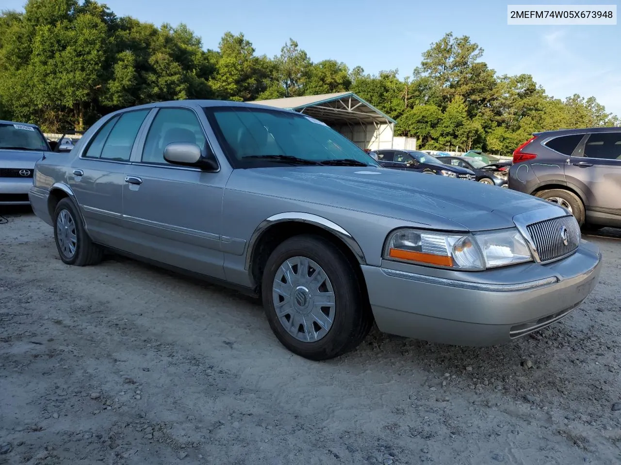 2005 Mercury Grand Marquis Gs VIN: 2MEFM74W05X673948 Lot: 54959124