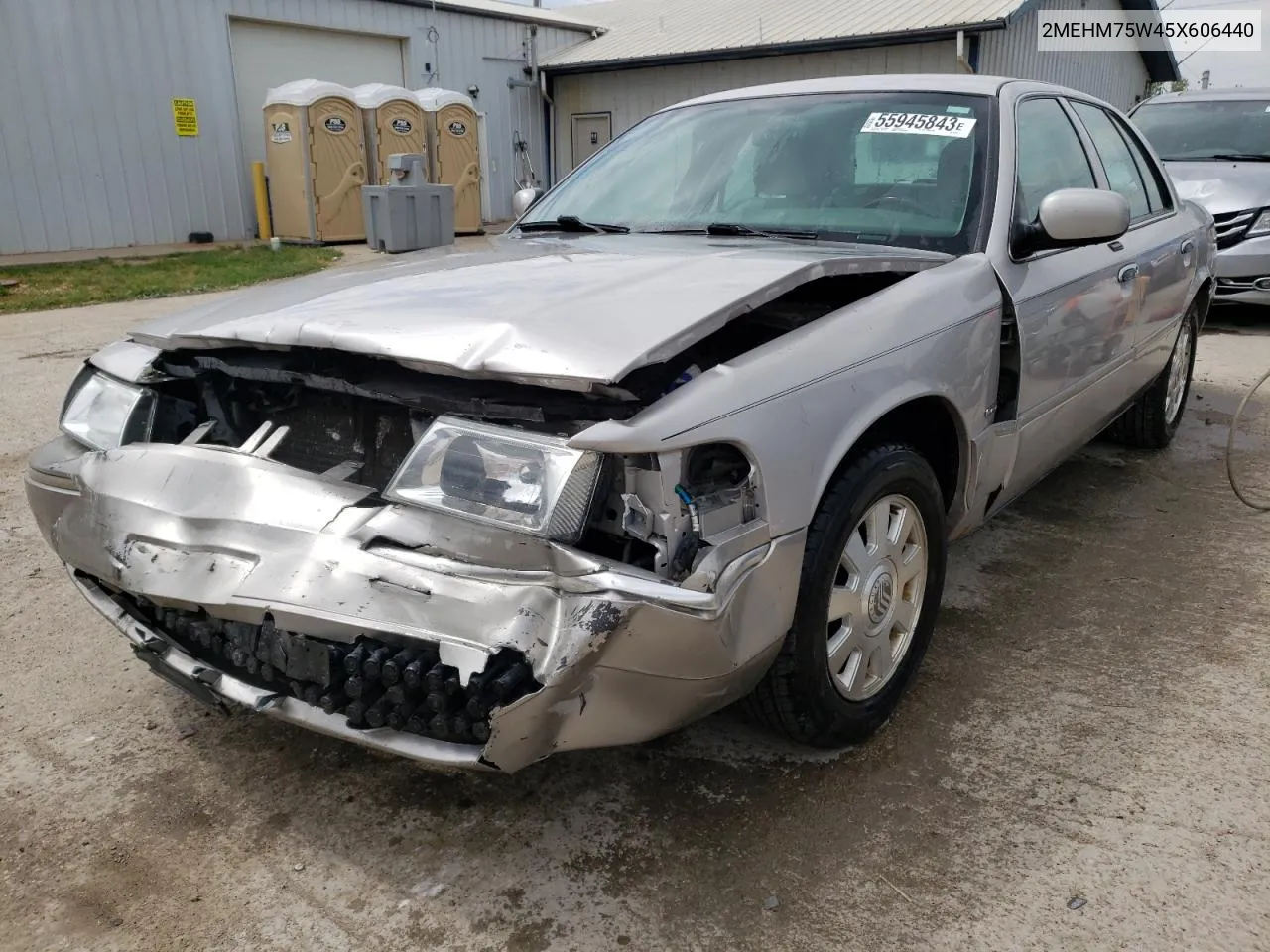 2005 Mercury Grand Marquis Ls VIN: 2MEHM75W45X606440 Lot: 55945843