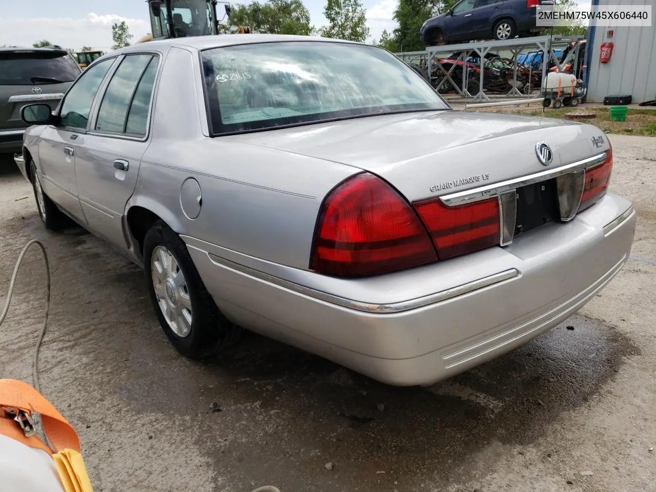 2005 Mercury Grand Marquis Ls VIN: 2MEHM75W45X606440 Lot: 55945843