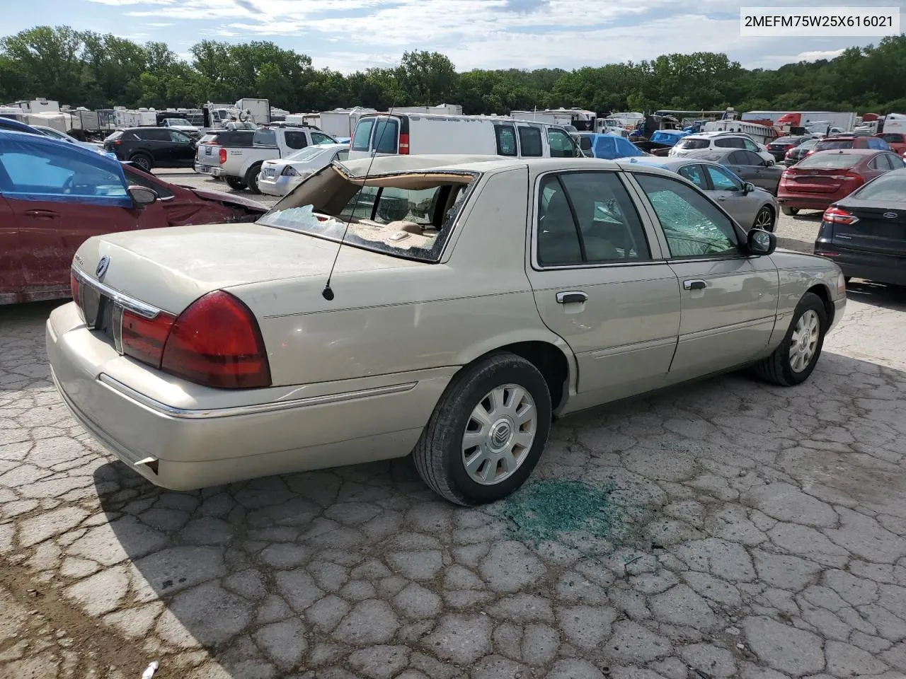 2005 Mercury Grand Marquis Ls VIN: 2MEFM75W25X616021 Lot: 57750794