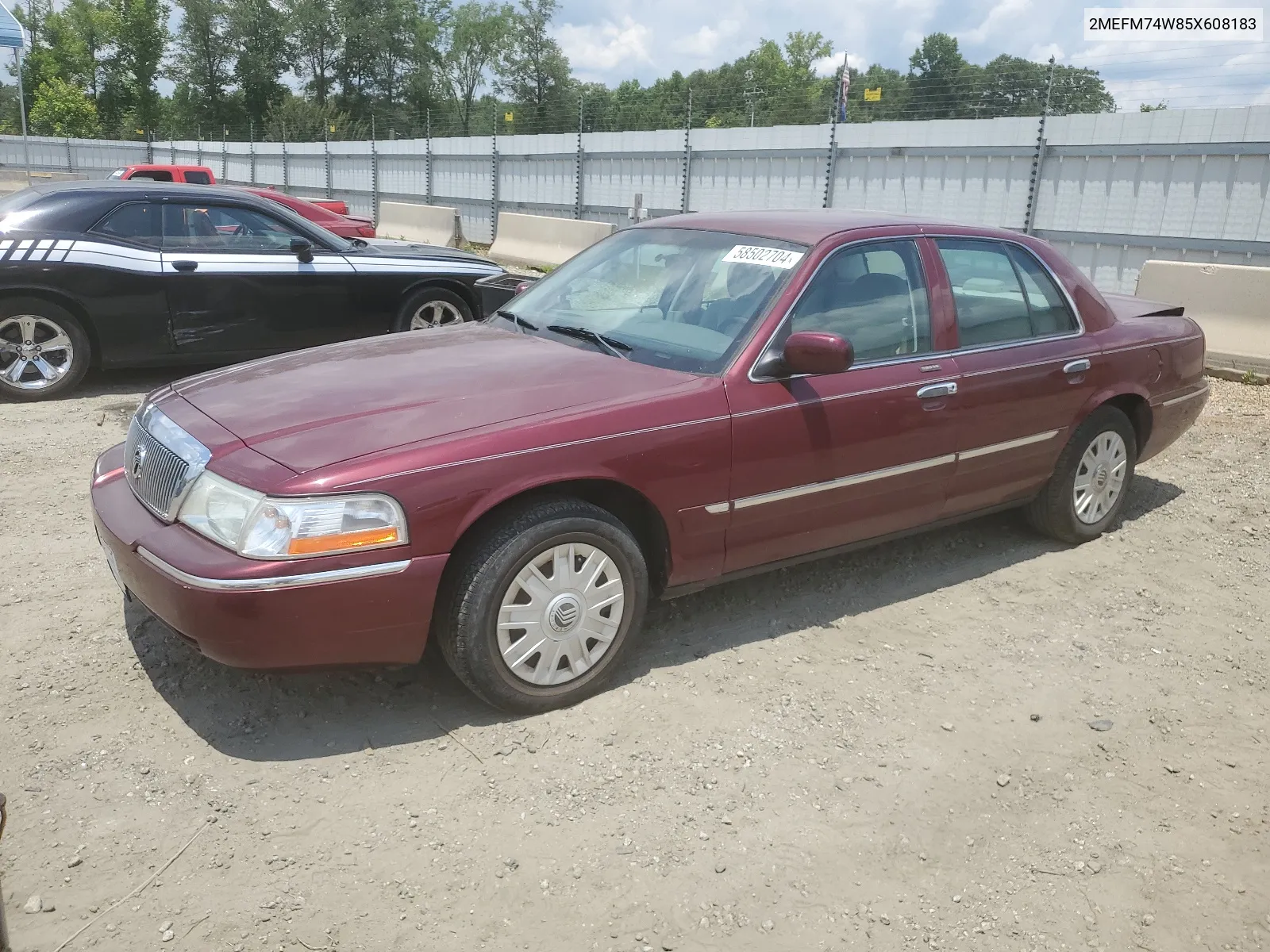 2005 Mercury Grand Marquis Gs VIN: 2MEFM74W85X608183 Lot: 58502704