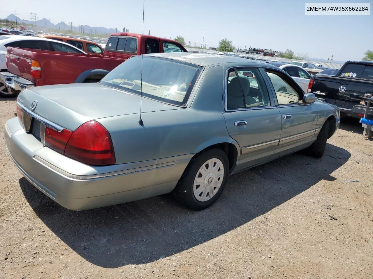 2005 Mercury Grand Marquis Gs VIN: 2MEFM74W95X662284 Lot: 64907784