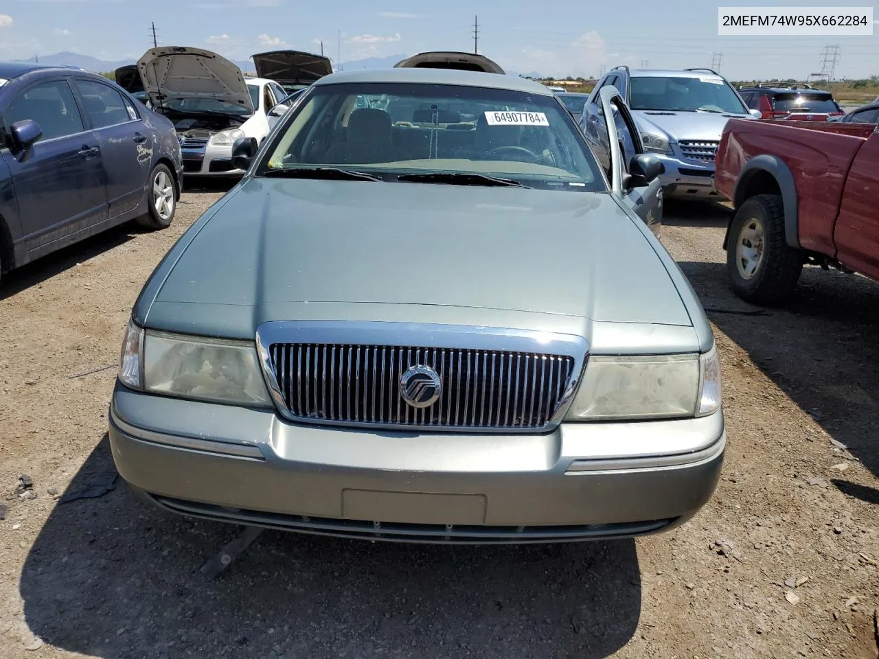 2005 Mercury Grand Marquis Gs VIN: 2MEFM74W95X662284 Lot: 64907784