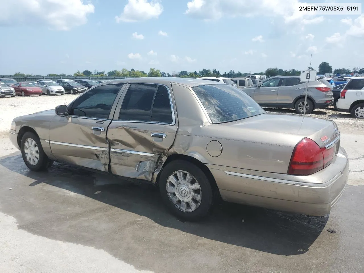 2005 Mercury Grand Marquis Ls VIN: 2MEFM75W05X615191 Lot: 65818654