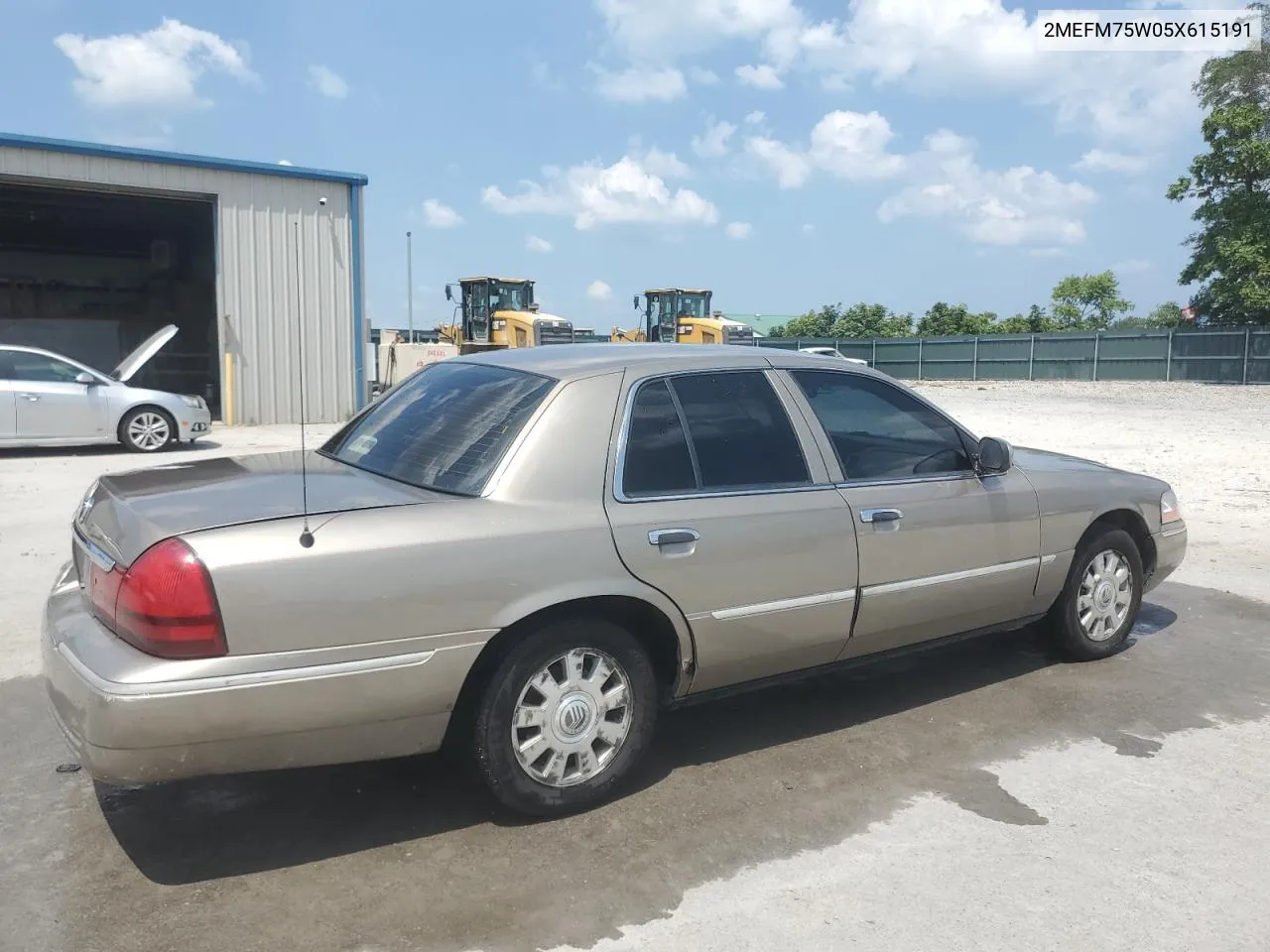 2005 Mercury Grand Marquis Ls VIN: 2MEFM75W05X615191 Lot: 65818654