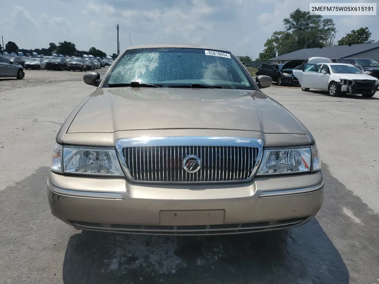 2005 Mercury Grand Marquis Ls VIN: 2MEFM75W05X615191 Lot: 65818654