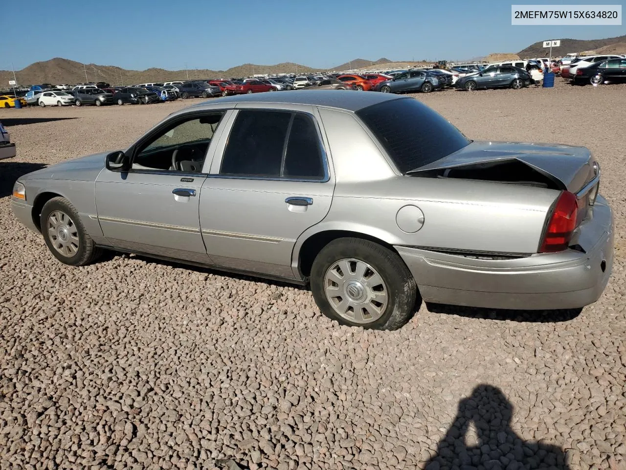 2005 Mercury Grand Marquis Ls VIN: 2MEFM75W15X634820 Lot: 67280854