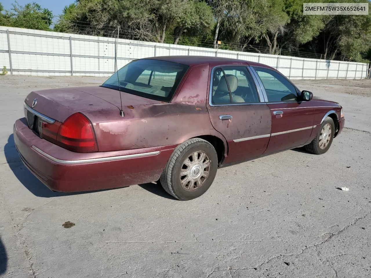 2005 Mercury Grand Marquis Ls VIN: 2MEFM75W35X652641 Lot: 68421124