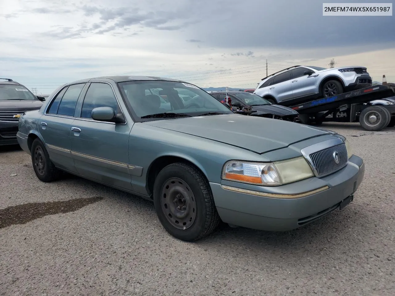 2005 Mercury Grand Marquis Gs VIN: 2MEFM74WX5X651987 Lot: 68558204