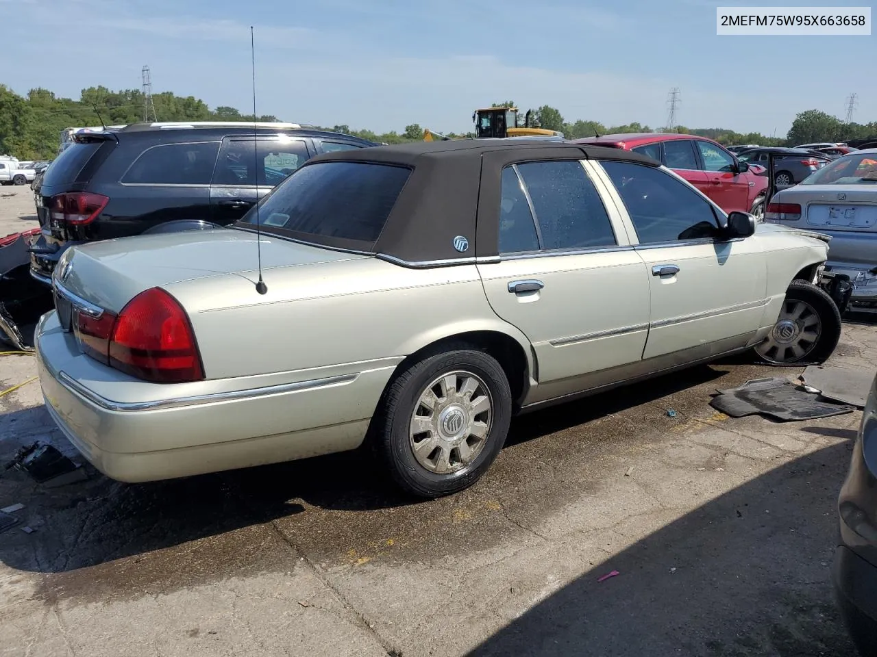 2005 Mercury Grand Marquis Ls VIN: 2MEFM75W95X663658 Lot: 68792404