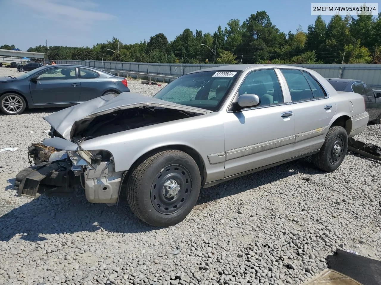 2005 Mercury Grand Marquis Gs VIN: 2MEFM74W95X631374 Lot: 68799504