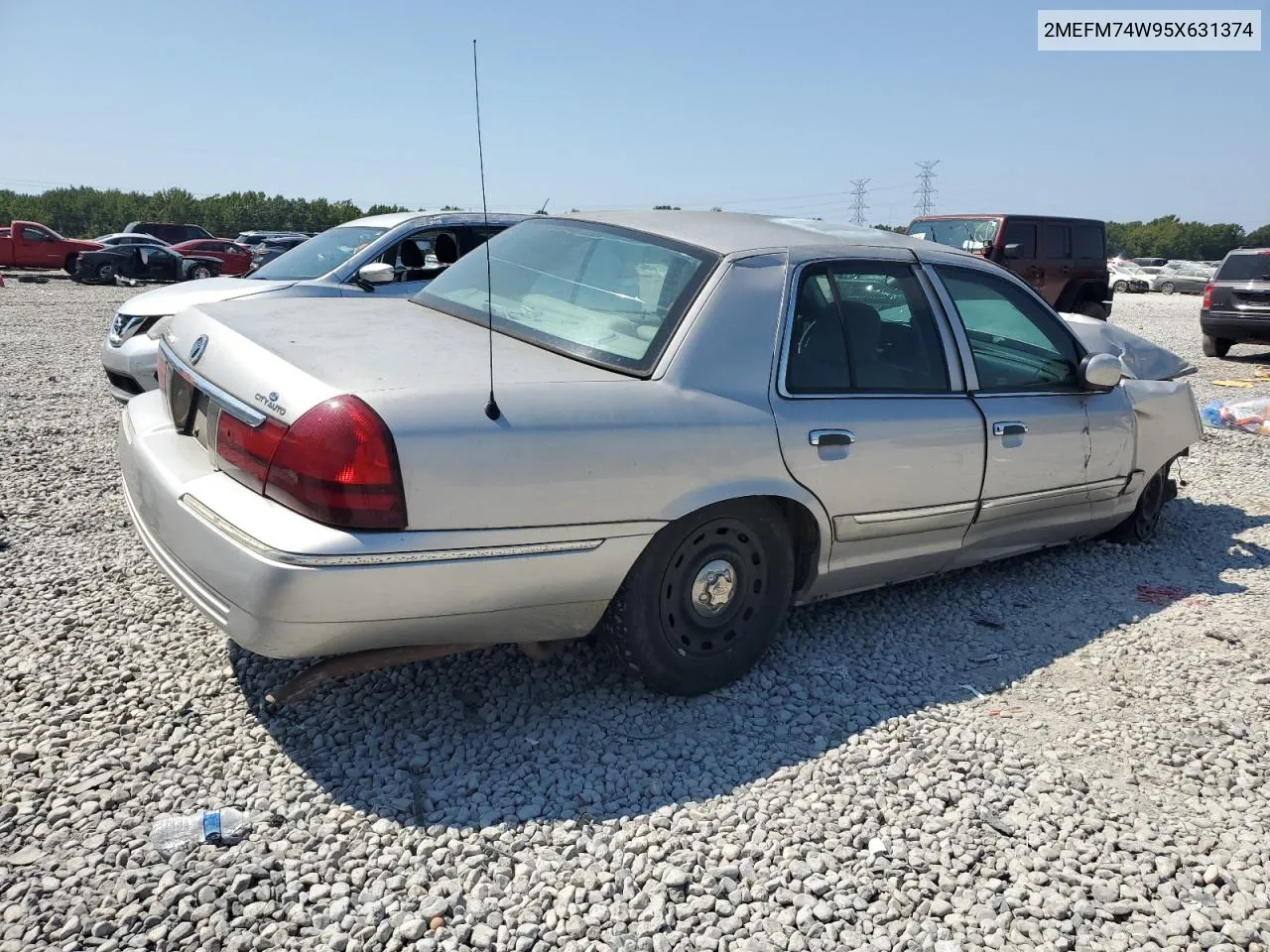 2005 Mercury Grand Marquis Gs VIN: 2MEFM74W95X631374 Lot: 68799504