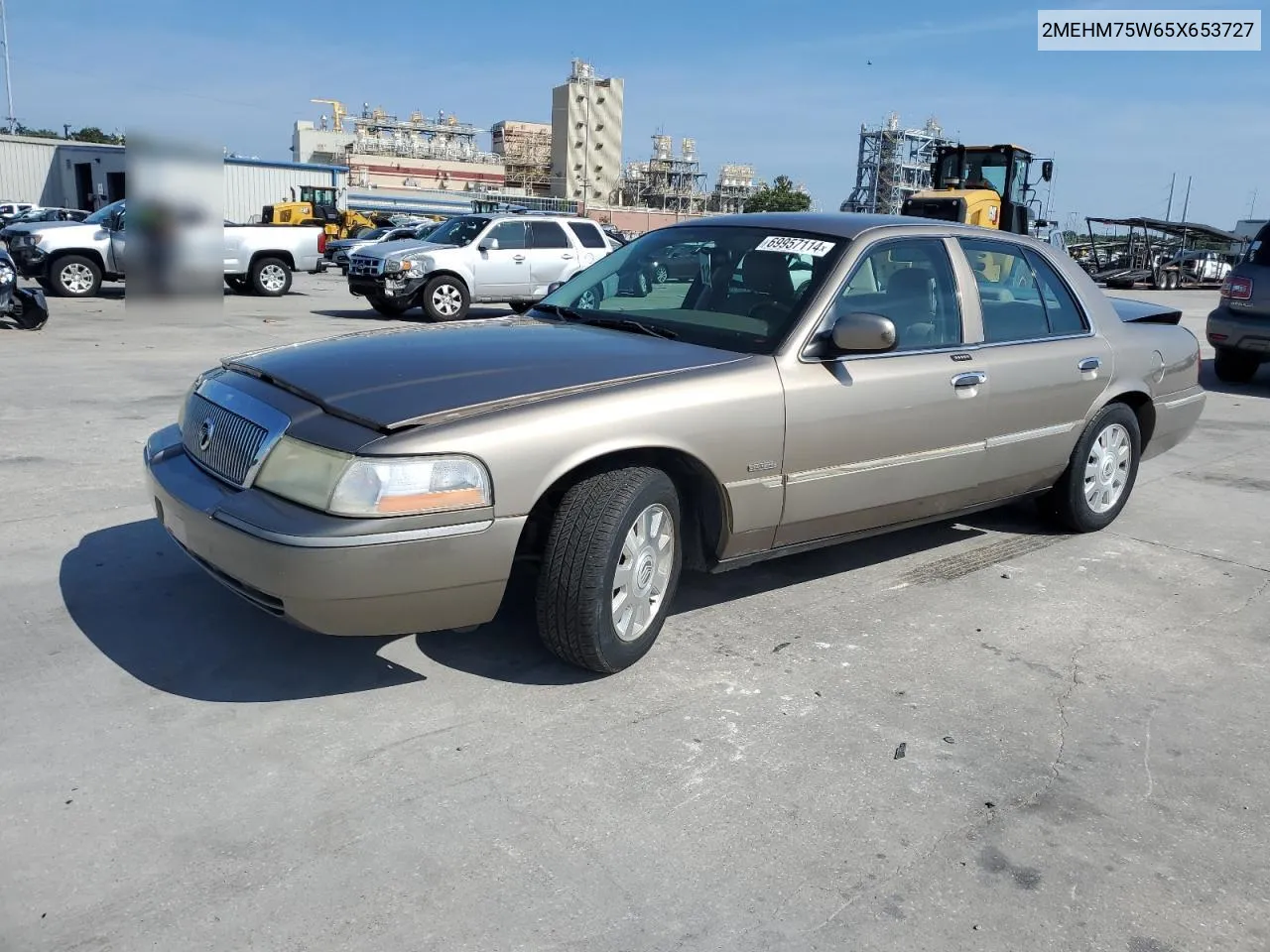 2005 Mercury Grand Marquis Ls VIN: 2MEHM75W65X653727 Lot: 69957114