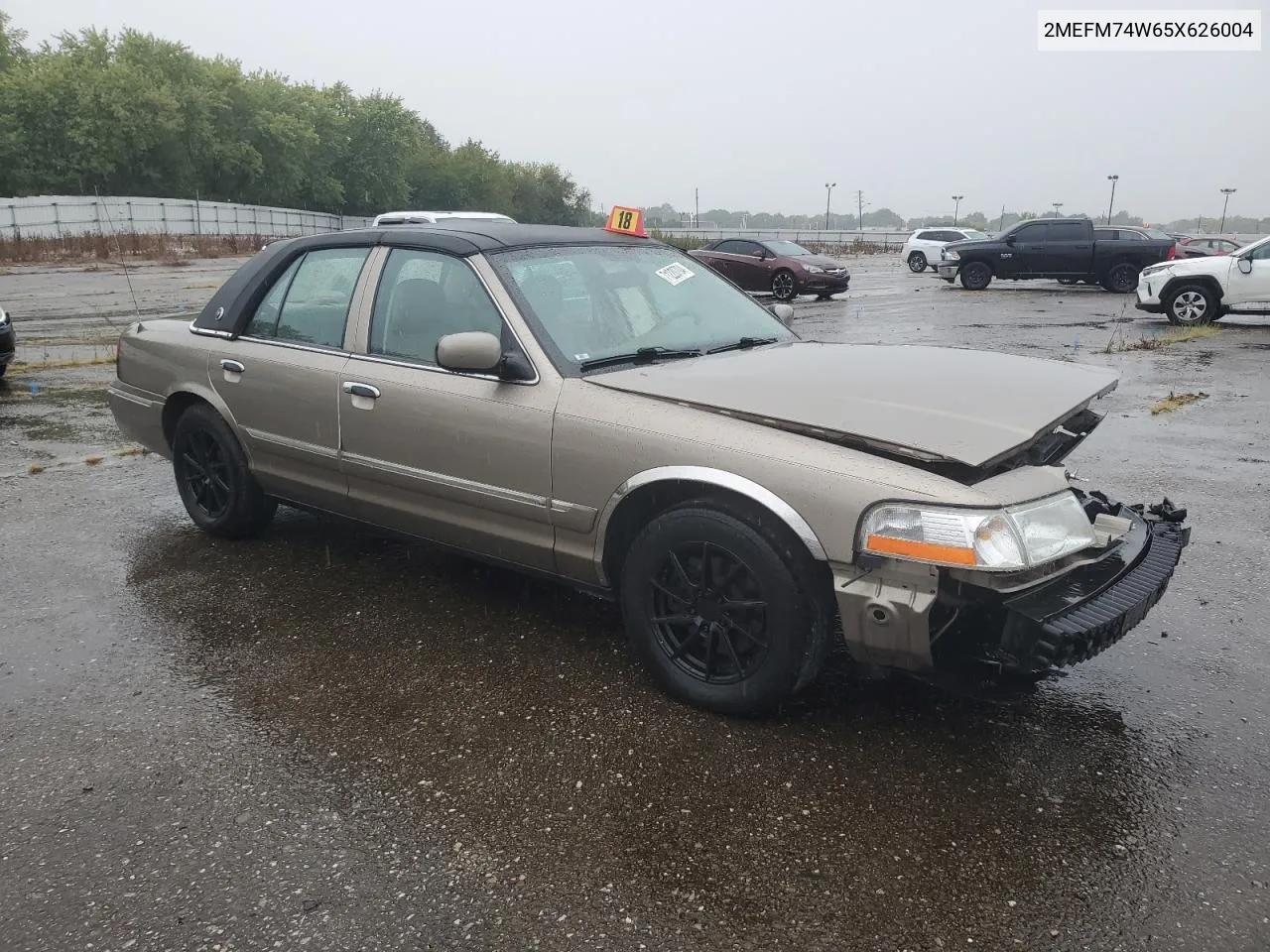 2005 Mercury Grand Marquis Gs VIN: 2MEFM74W65X626004 Lot: 71220704