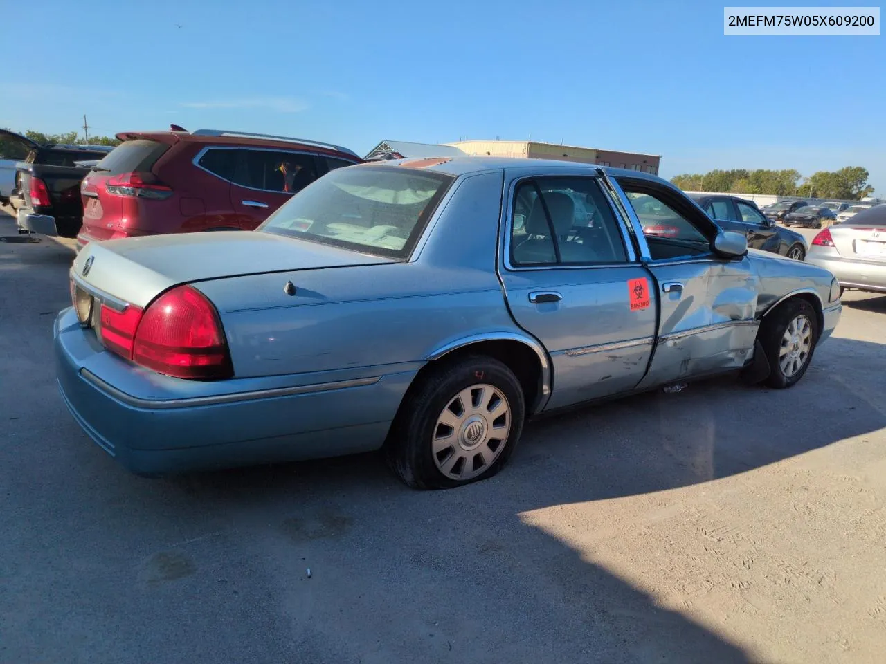 2005 Mercury Grand Marquis Ls VIN: 2MEFM75W05X609200 Lot: 71618394