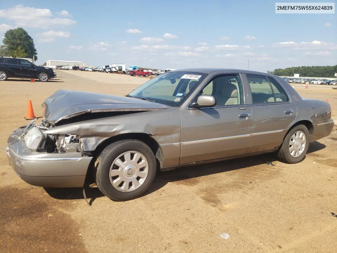 2005 Mercury Grand Marquis Ls VIN: 2MEFM75W55X624839 Lot: 72740704