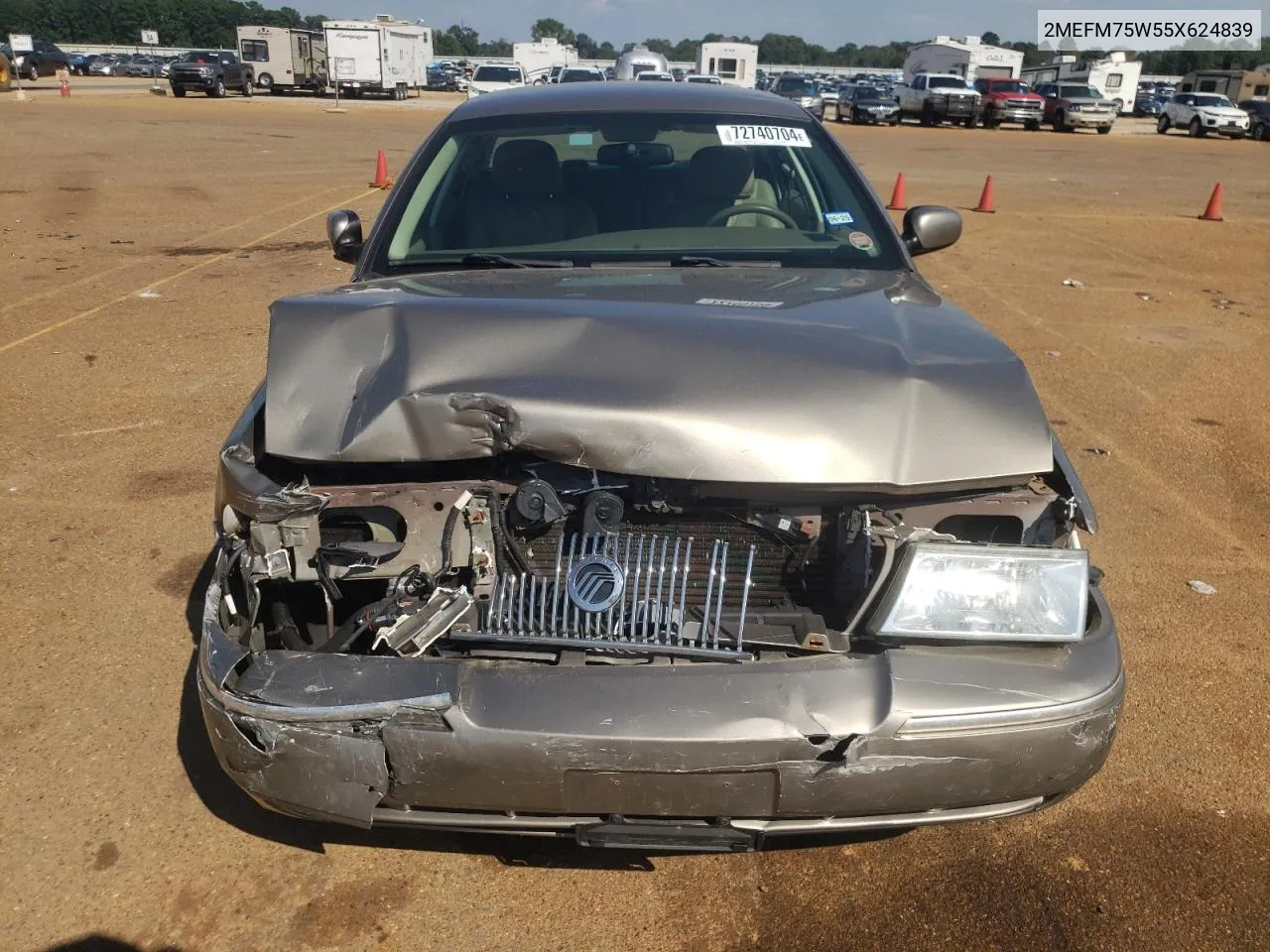 2005 Mercury Grand Marquis Ls VIN: 2MEFM75W55X624839 Lot: 72740704