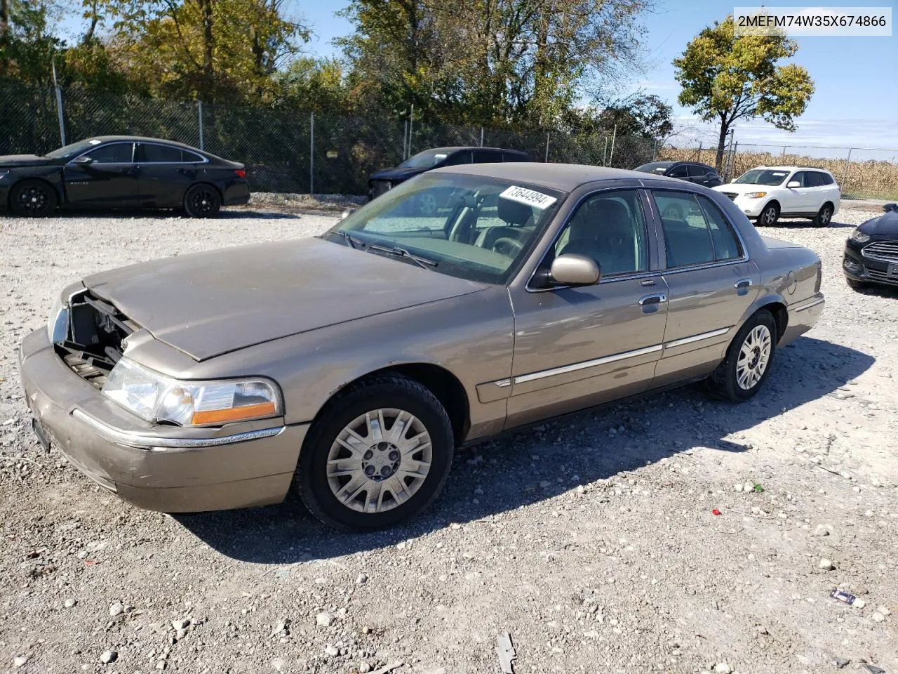 2005 Mercury Grand Marquis Gs VIN: 2MEFM74W35X674866 Lot: 73644994