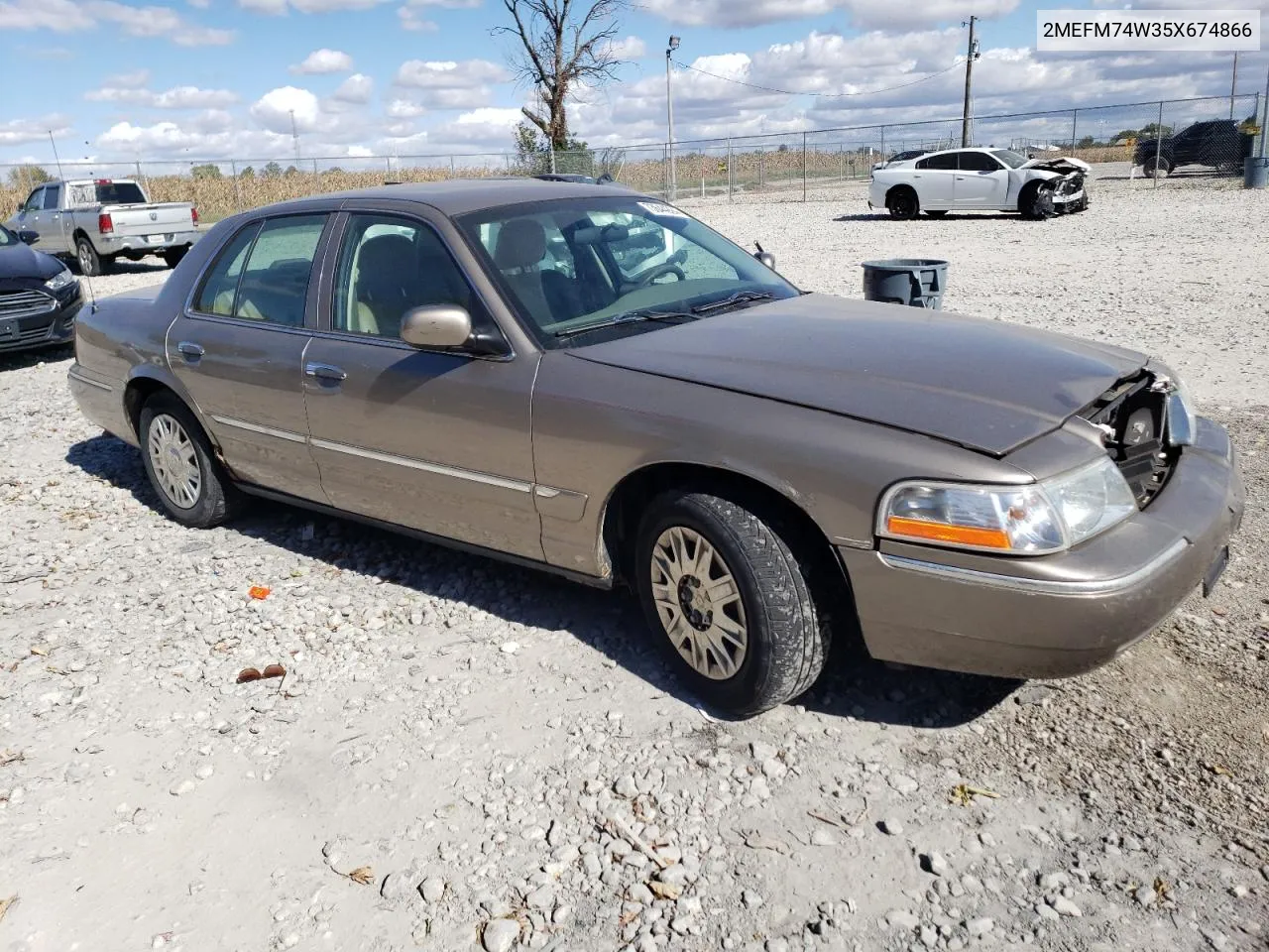 2005 Mercury Grand Marquis Gs VIN: 2MEFM74W35X674866 Lot: 73644994