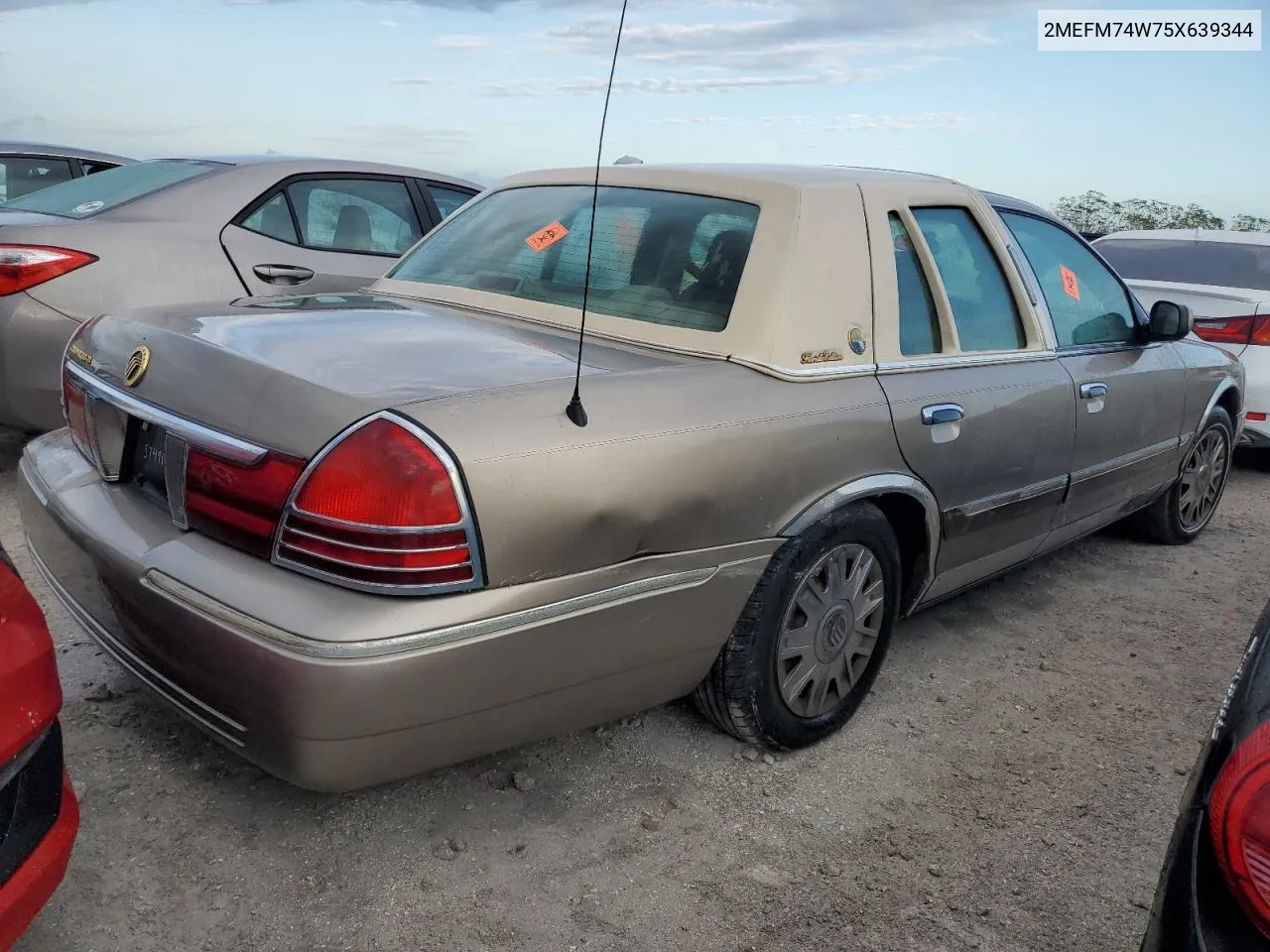 2005 Mercury Grand Marquis Gs VIN: 2MEFM74W75X639344 Lot: 74262264