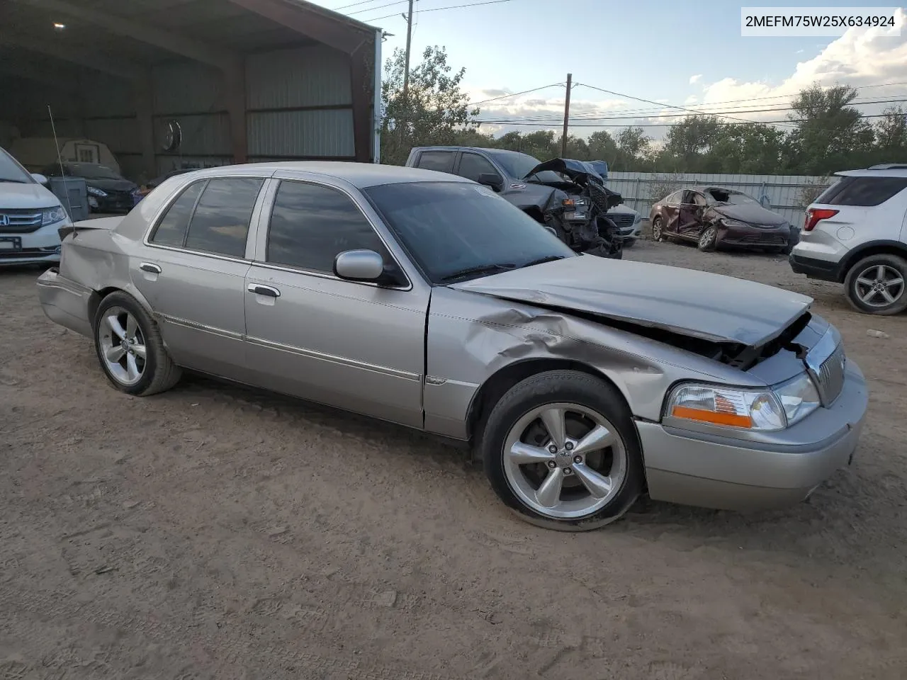 2005 Mercury Grand Marquis Ls VIN: 2MEFM75W25X634924 Lot: 74670024