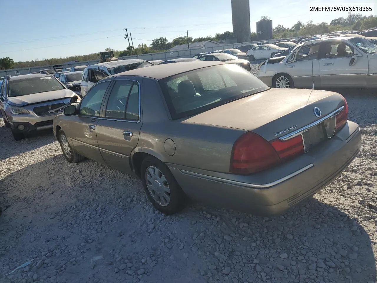 2005 Mercury Grand Marquis Ls VIN: 2MEFM75W05X618365 Lot: 75435414