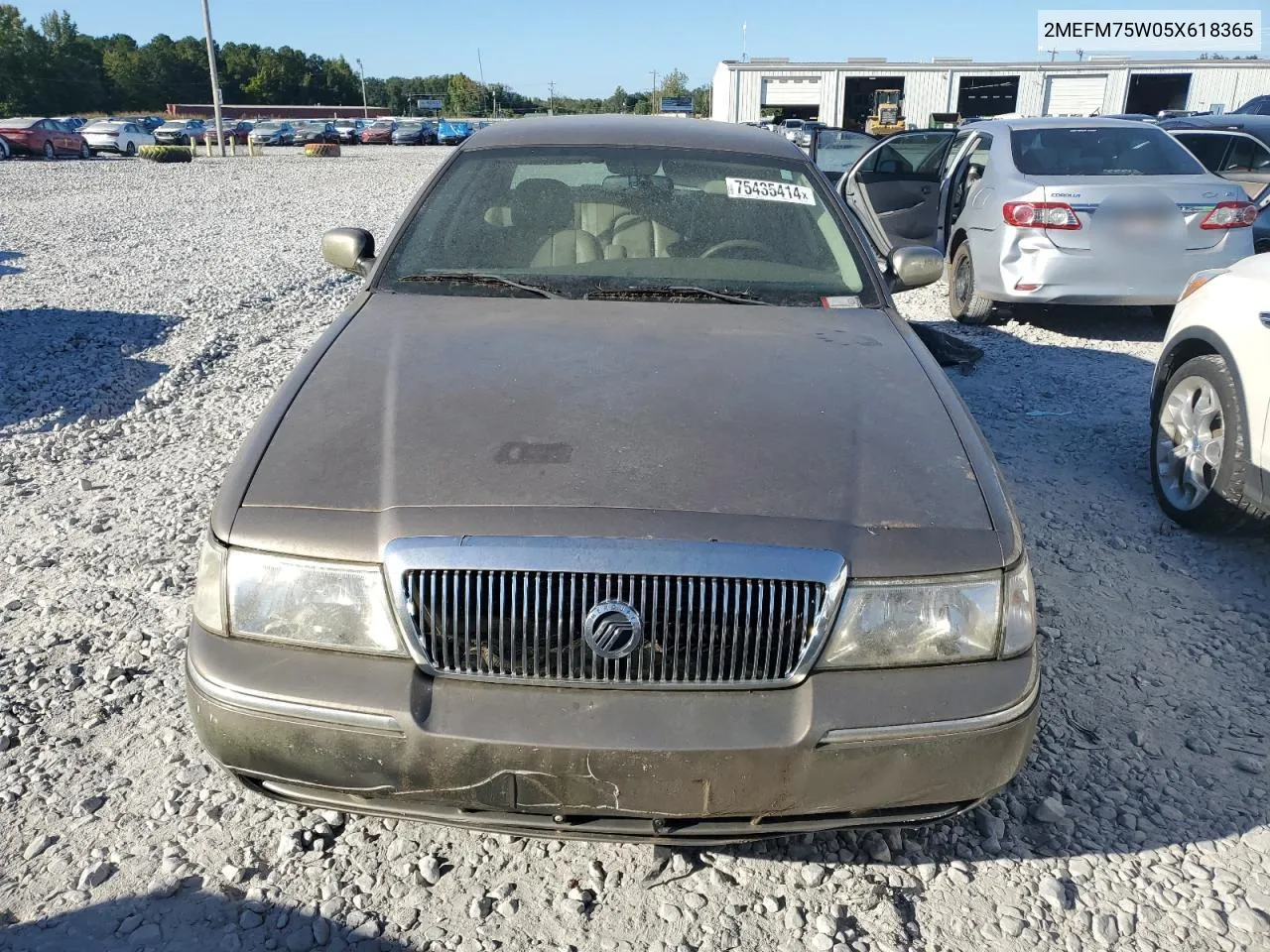 2005 Mercury Grand Marquis Ls VIN: 2MEFM75W05X618365 Lot: 75435414