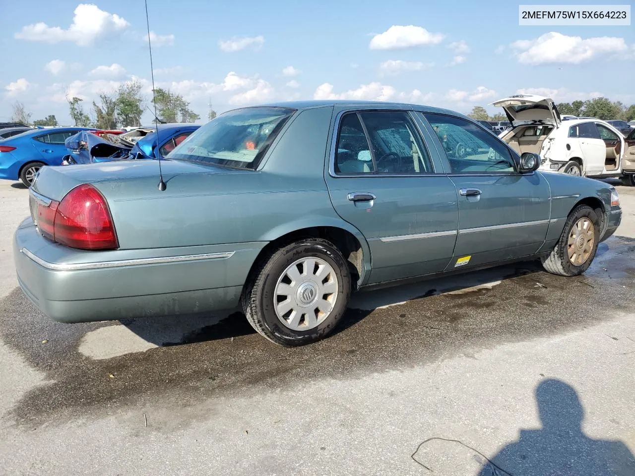 2005 Mercury Grand Marquis Ls VIN: 2MEFM75W15X664223 Lot: 76066154