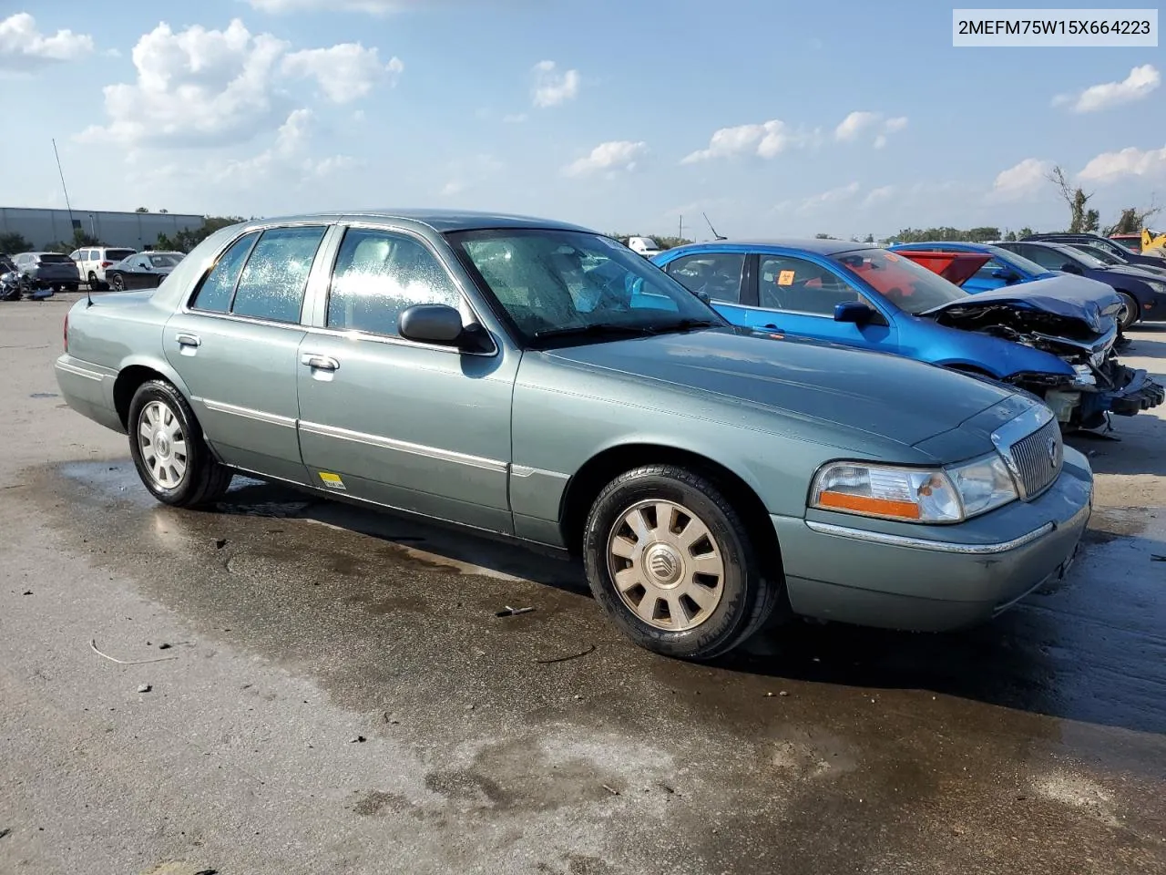 2005 Mercury Grand Marquis Ls VIN: 2MEFM75W15X664223 Lot: 76066154