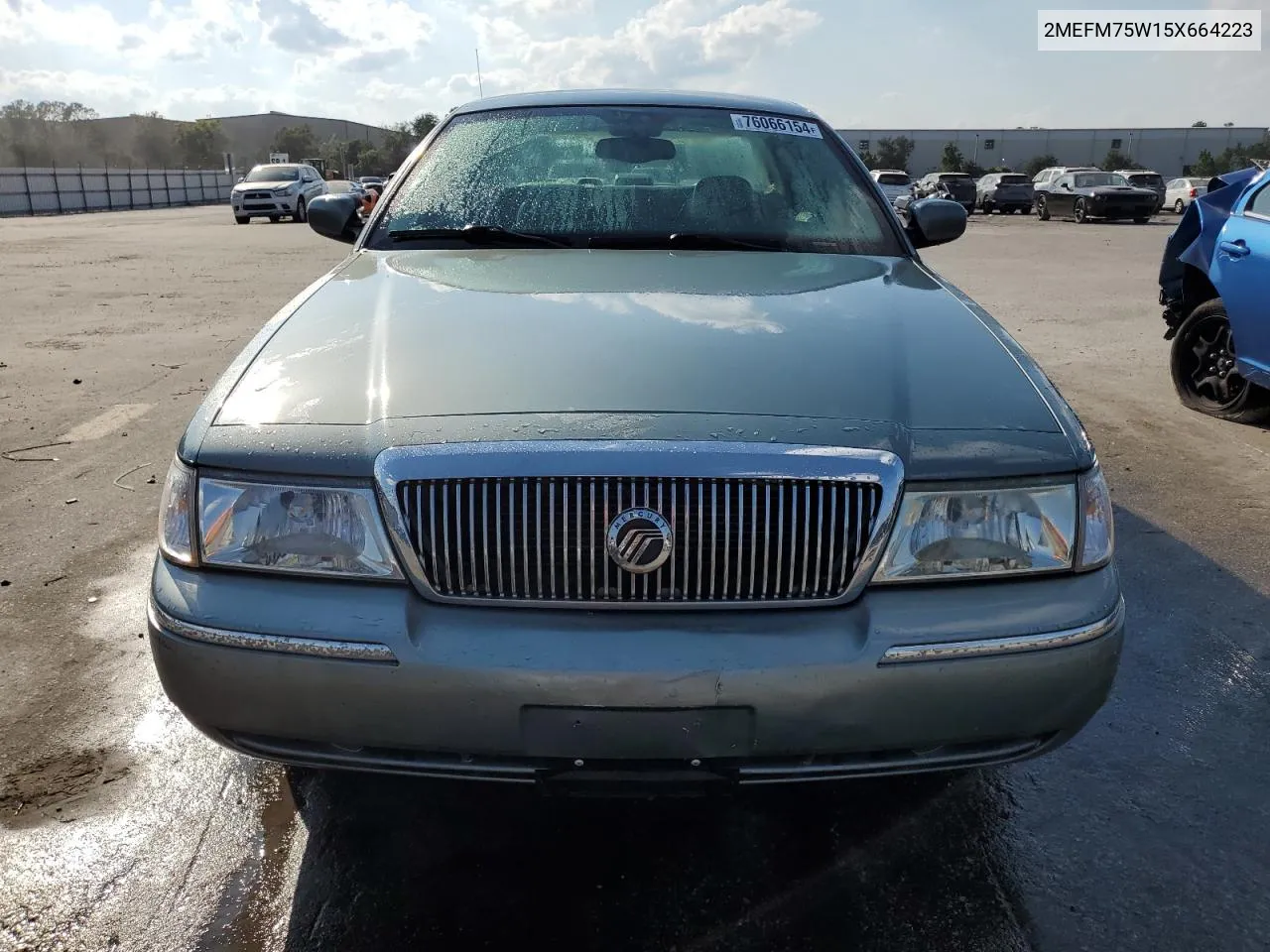 2005 Mercury Grand Marquis Ls VIN: 2MEFM75W15X664223 Lot: 76066154