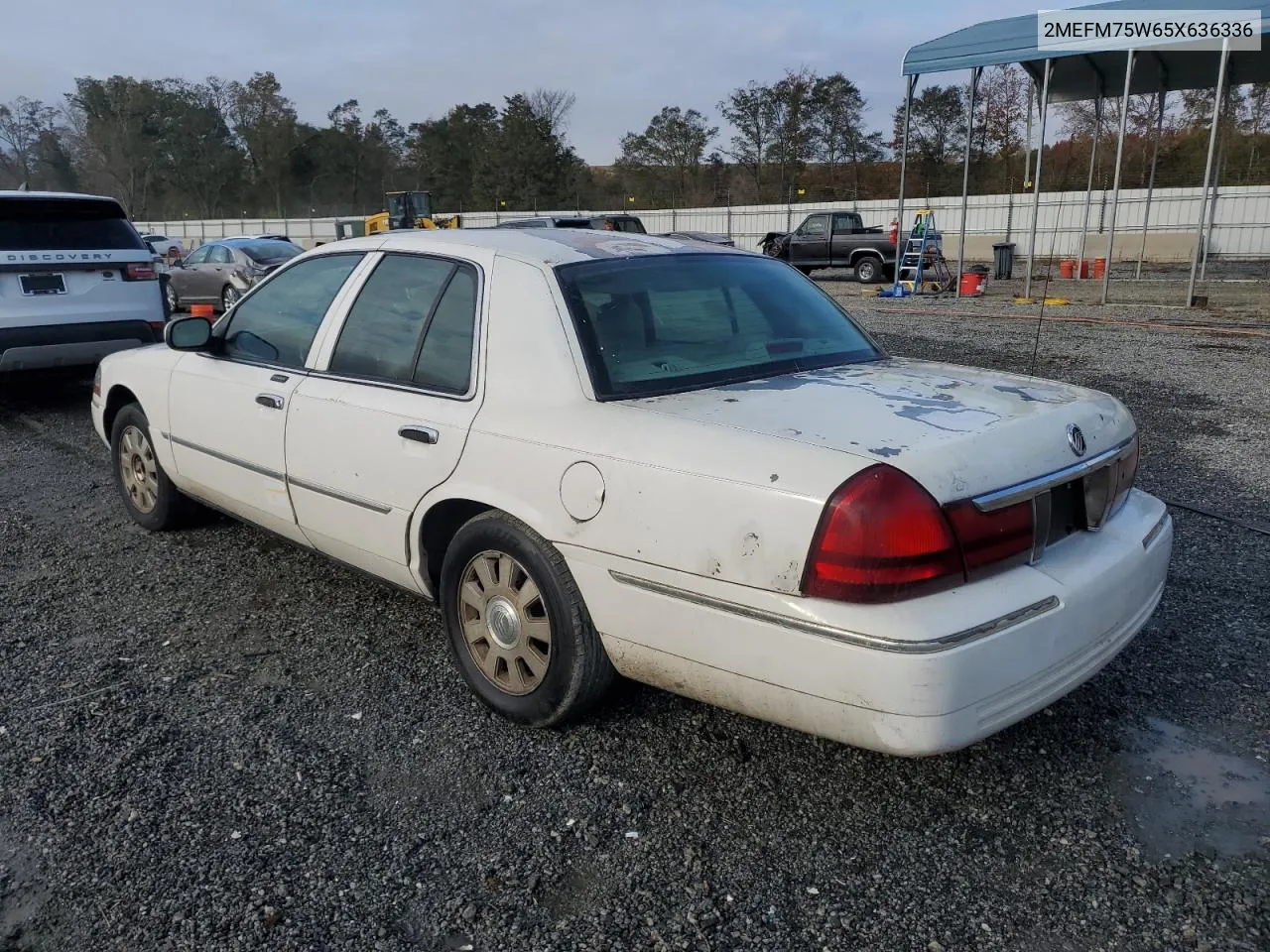 2005 Mercury Grand Marquis Ls VIN: 2MEFM75W65X636336 Lot: 77497844