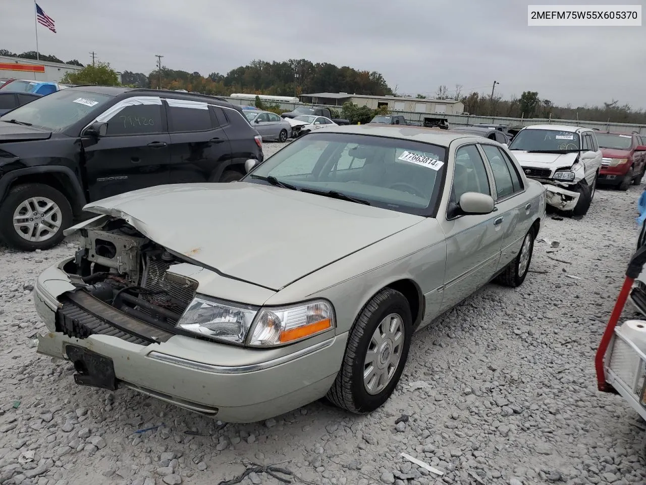 2005 Mercury Grand Marquis Ls VIN: 2MEFM75W55X605370 Lot: 77663814