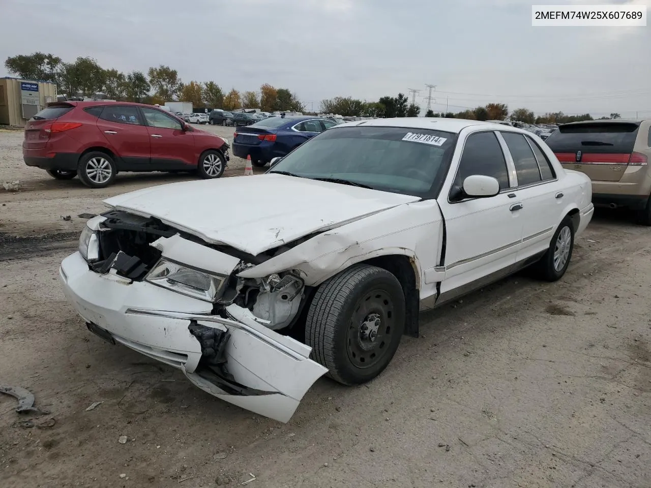 2005 Mercury Grand Marquis Gs VIN: 2MEFM74W25X607689 Lot: 77971814